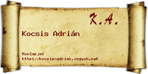 Kocsis Adrián névjegykártya