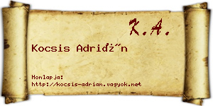 Kocsis Adrián névjegykártya